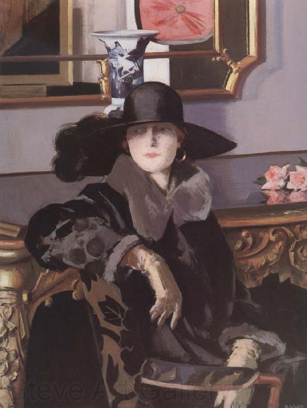 Francis Campbell Boileau Cadell Lady in Black Norge oil painting art
